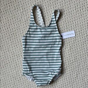 NWT 1+ in the family Striped Green and White Margherita Shark Swimsuit